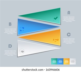 Modern 3d paper arrow design minimal style infographic template. Can be used for diagram, numbered banners, percent columns. Vector eps10.