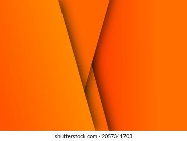 Modern 3D paper cut art template with straight line shapes. 3D abstract background, orange gradient. Vector design layout for business presentations, flyers, posters. Gradient background. Eps 10.