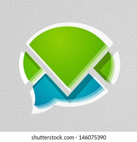 Modern 3d paper speech bubble vector design