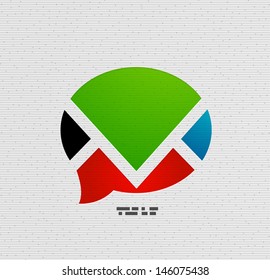 Diseño vectorial moderno 3d de burbuja de voz de papel