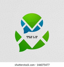 Modern 3d paper speech bubble vector design
