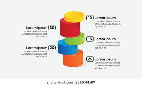 Modern 3d Pole chart illustration infographic, Infographics, pole chart, percentages, 3D pole, 3D chart, buisiness presentation infographic, modern business chart