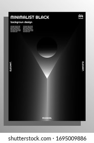 Modern 3d poster design with glow gradient with black and white color, designed in A4 size. Geometric. The minimal background for banners, titles etc.EPS 10 vector
