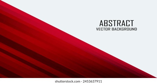 Modern 3D red and white vector geometric abstract background overlay layer on light space. Cutout style concept of graphic design element for web banner, flyer, card or brochure cover.