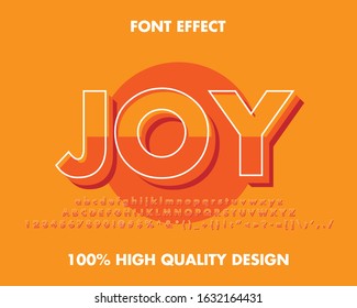 Modern 3d Retro Pop Art Text Effect full set alphabet, number and symbol. premium vector