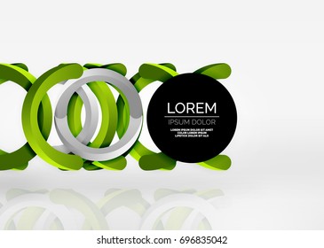 Moderne 3D-Ringzusammensetzung auf grauem und weißem Hintergrund, Vektorabstrakter Hintergrund