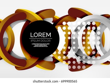 Modern 3d ring composition in grey and white space, vector abstract background