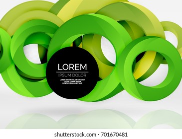 Modern 3d ring composition in grey and white space, vector abstract background