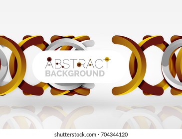 Modern 3d ring composition in grey and white space, vector abstract background