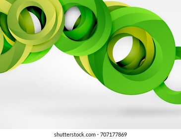 Modern 3d ring composition in grey and white space, vector abstract background