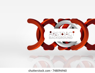 Modern 3d ring composition in grey and white space, vector abstract background