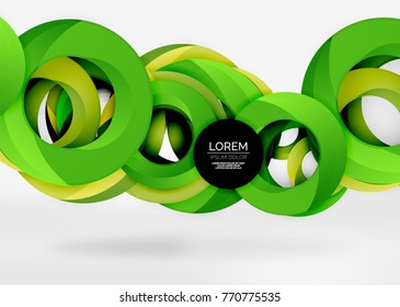 Composición moderna del anillo 3d en espacio gris y blanco, fondo abstracto vectorial