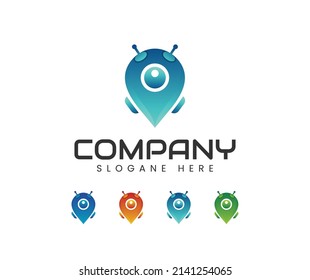 Diseño moderno del logo de un robot 3d