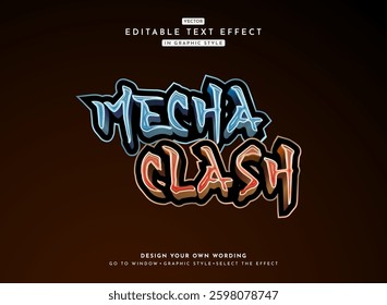 modern 3d rough mecha clash game logo text effect