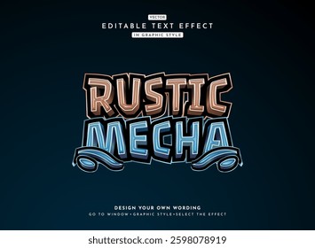 modern 3d rustic mecha game logo text effect