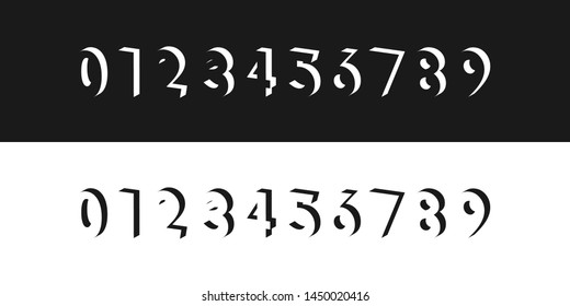 modern 3d shadow numbers design