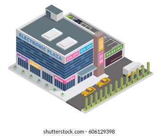 Modernes 3D-Einkaufszentrum für Bilder, Infografiken, Illustrationen und andere grafische Inhalte
