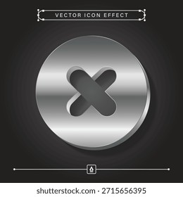 Icono incorrecto plateado 3d moderno con efecto de Vector metálico para el concepto de diseño empresarial y App
