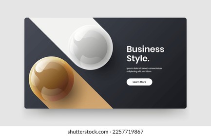 Modern 3D spheres company identity concept. Creative catalog cover design vector illustration.