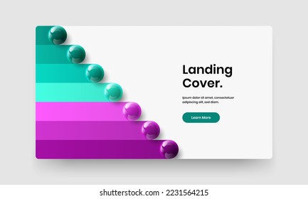 Modern 3D spheres poster template. Isolated journal cover vector design layout.
