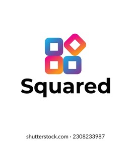 Modern 3d squared logo design
