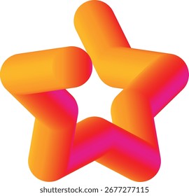 Emblema de estrella 3D moderno con efectos de degradado 