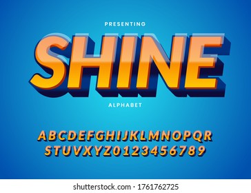 Modern 3d style custom font with cool gradient. trendy alphabet design for game logo, poster headline, typography