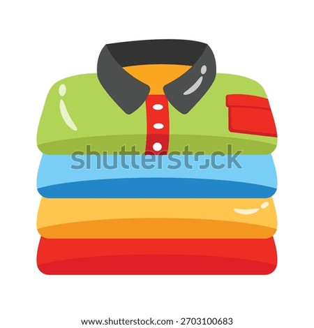 Modern 3d style icon of buttoned folded shirt