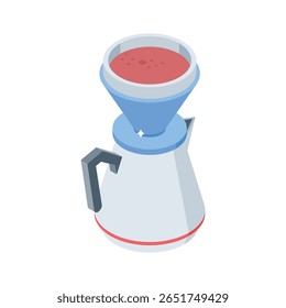 A modern 3d style icon of classic espresso filter