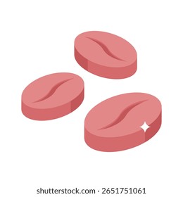 Modern 3d style icon of roasted coffee beans