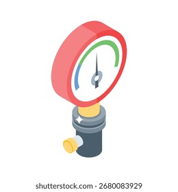 Modern 3d style icon of round pressure meter
