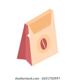 Modern 3d style icon of sealed coffee bag