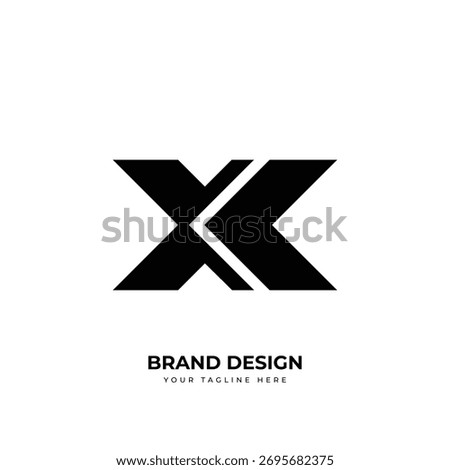 Modern 3D stylish Letter X flat logo design with creative geometric shape for professional branding.