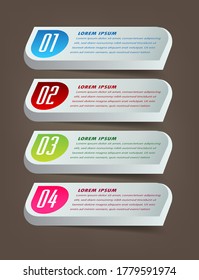 modern 3d text box template, banner Infographics