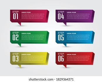 modern 3D text box template, banner Infographics