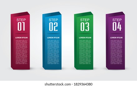 moderne 3D-Textbox-Vorlage, Banner-Infografiken