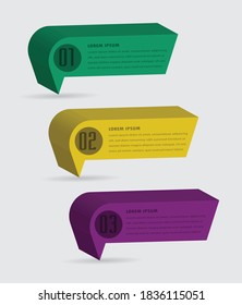 modern 3D text box template, banner Infographics