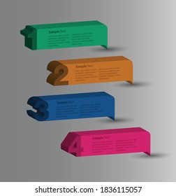 modern 3D text box template, banner Infographics