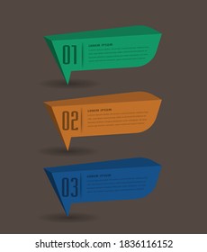 modern 3D text box template, banner Infographics