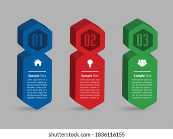 modern 3D text box template, banner Infographics