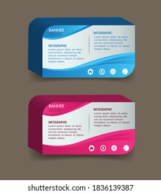 modern 3D text box template, banner Infographics