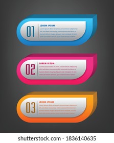plantilla de cuadro de texto 3D moderna, banner Infografías