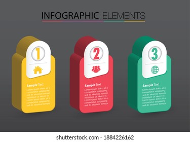 modern 3D text box template, banner Infographics