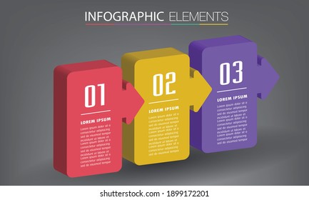 modern 3D text box template, banner Infographics