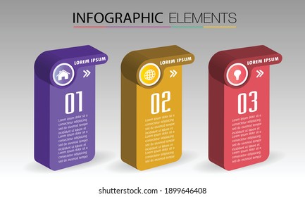 modern 3D text box template, banner Infographics