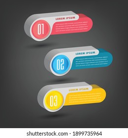 modern 3D text box template, banner Infographics