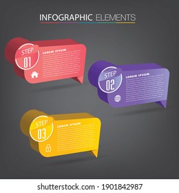modern 3D text box template, banner Infographics