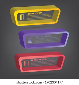 modern 3D text box template, banner Infographics