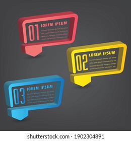 modern 3D text box template, banner Infographics