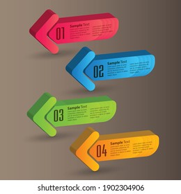 plantilla de cuadro de texto 3D moderna, banner Infografías